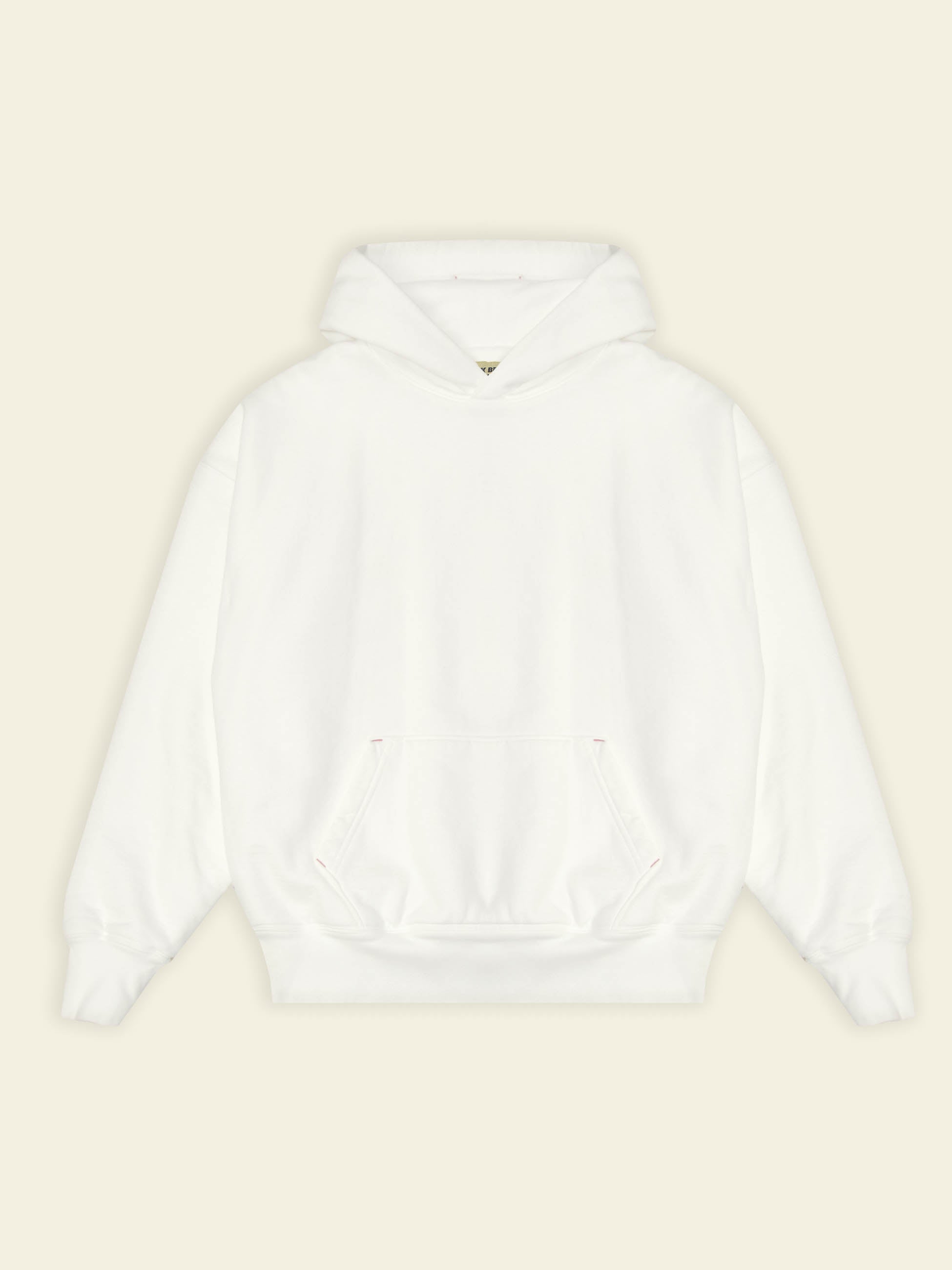 Publik Brand Double Layered Hoodie Acoustic White Front Side Heavyweight Fleece, all made in USA
