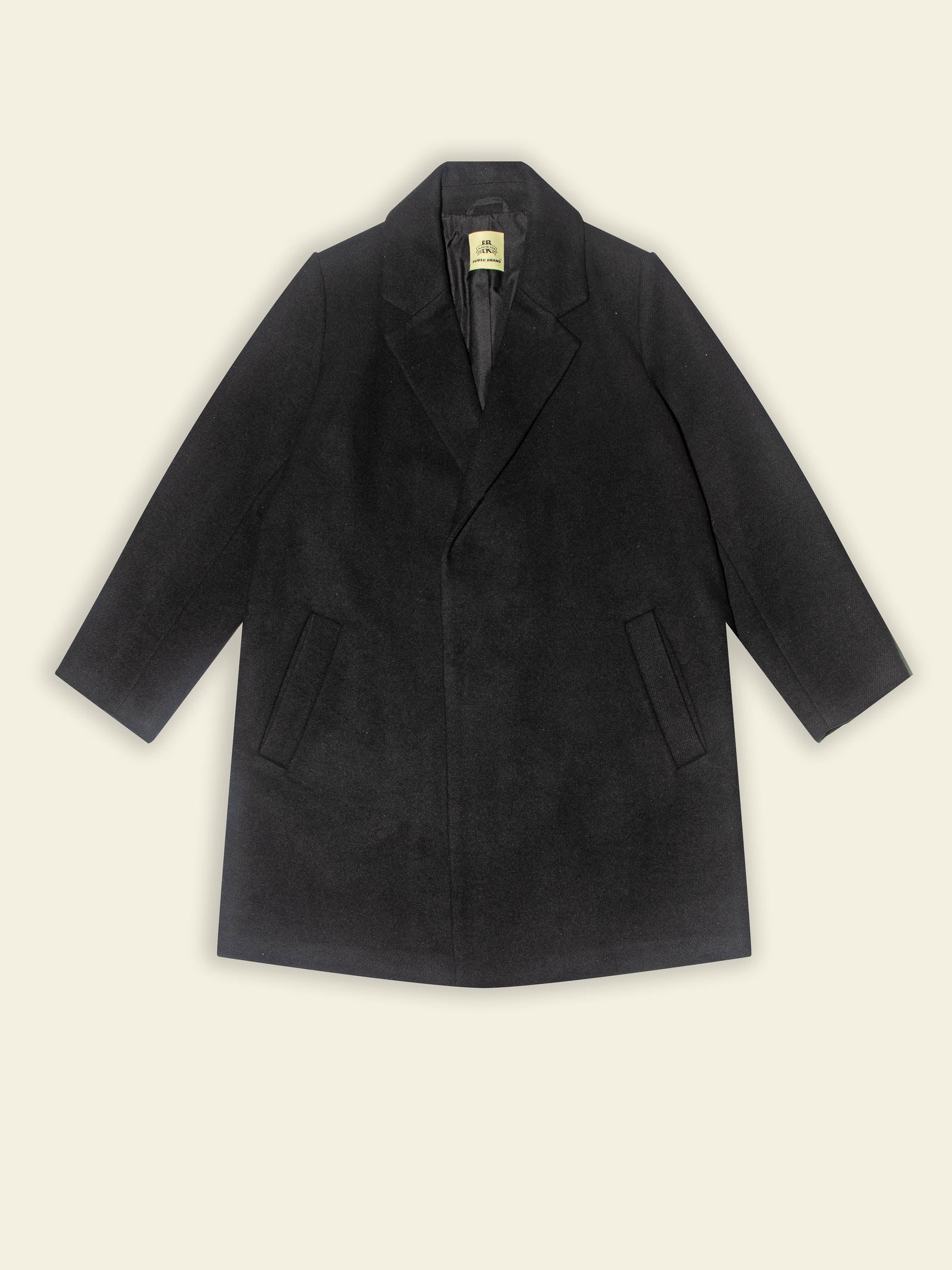 Wool Blend Single-Breasted Coat