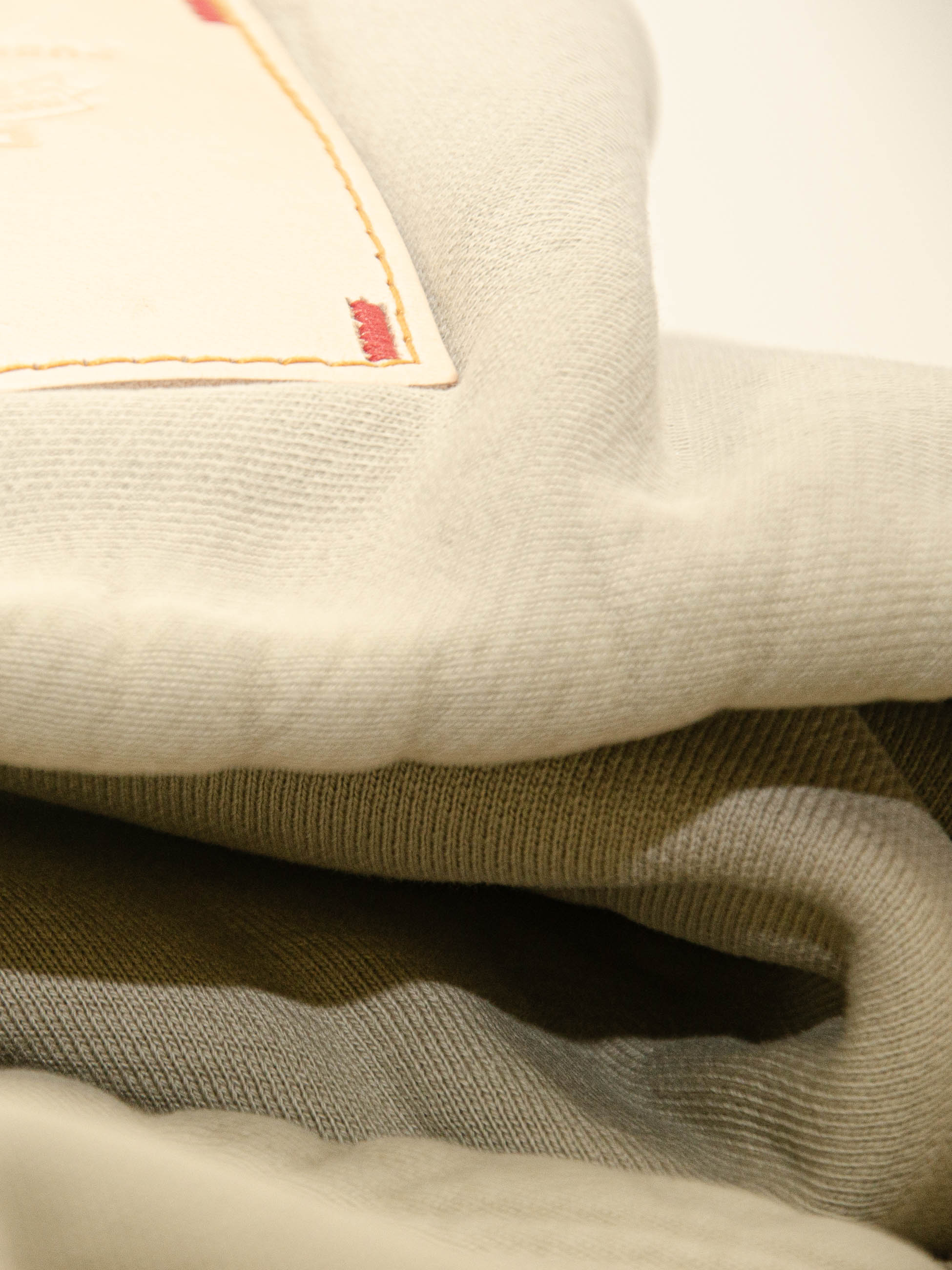 Publik Brand Single Layered Hoodie Old Wood Heavyweight Fleece, all made in USA, fabric details, hood with the brand logo leather patch