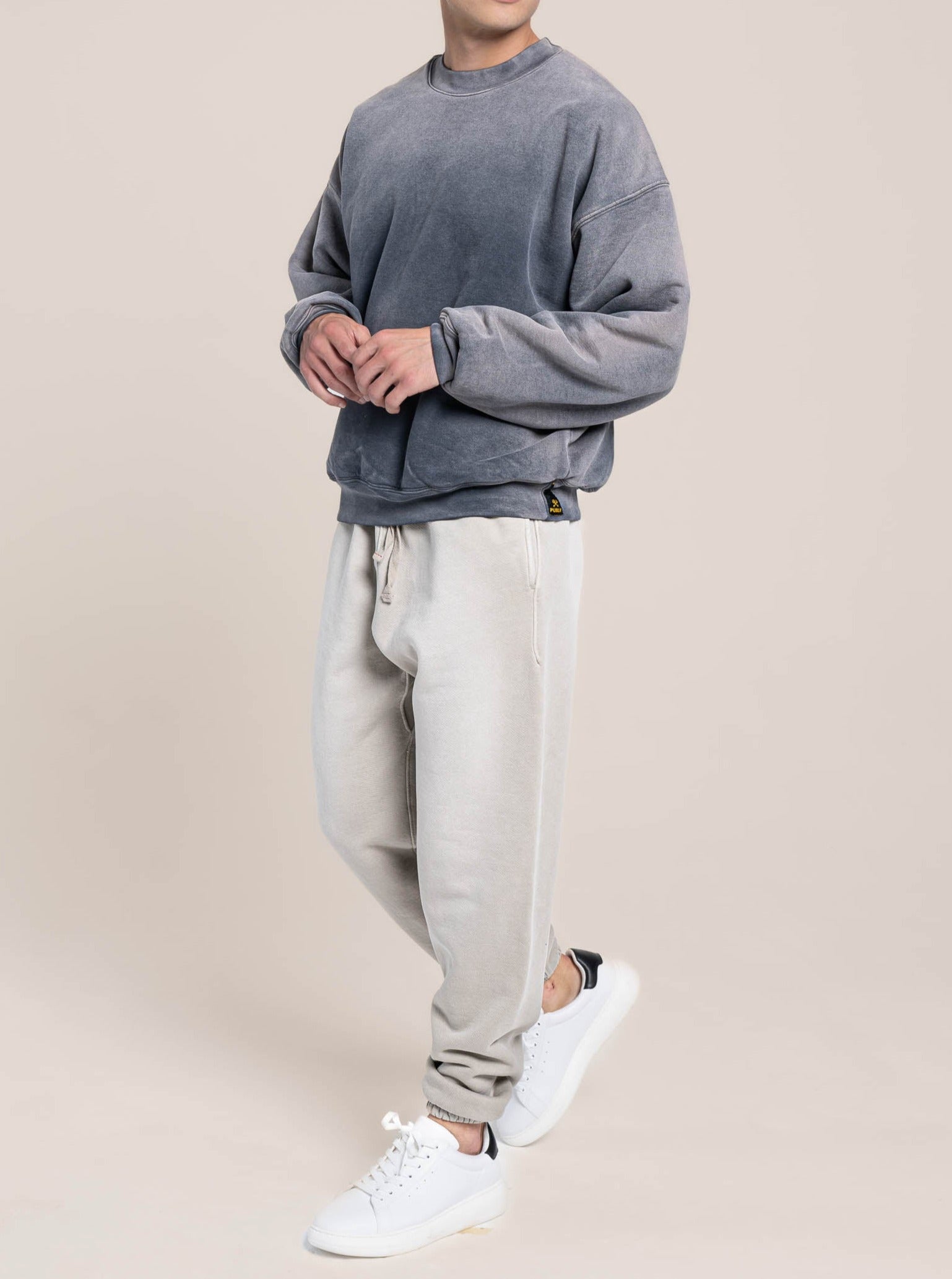 Publik Brand Double Layered Sweatshirt Crewneck Anchor Gray Heavyweight Fleece, all made in USA