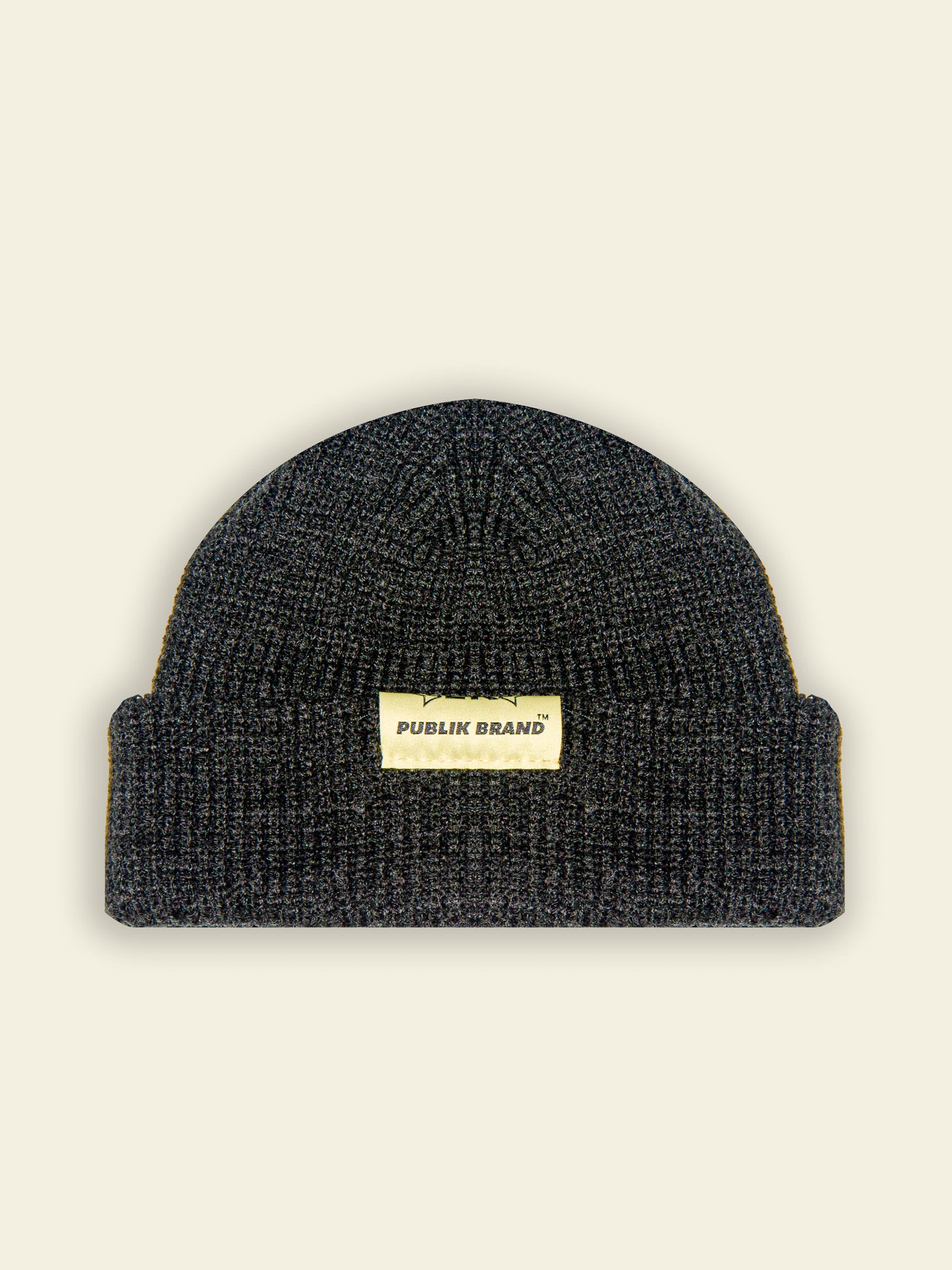 Publik Brand Fisherman Beanie Anchor Gray, all made in USA, Back