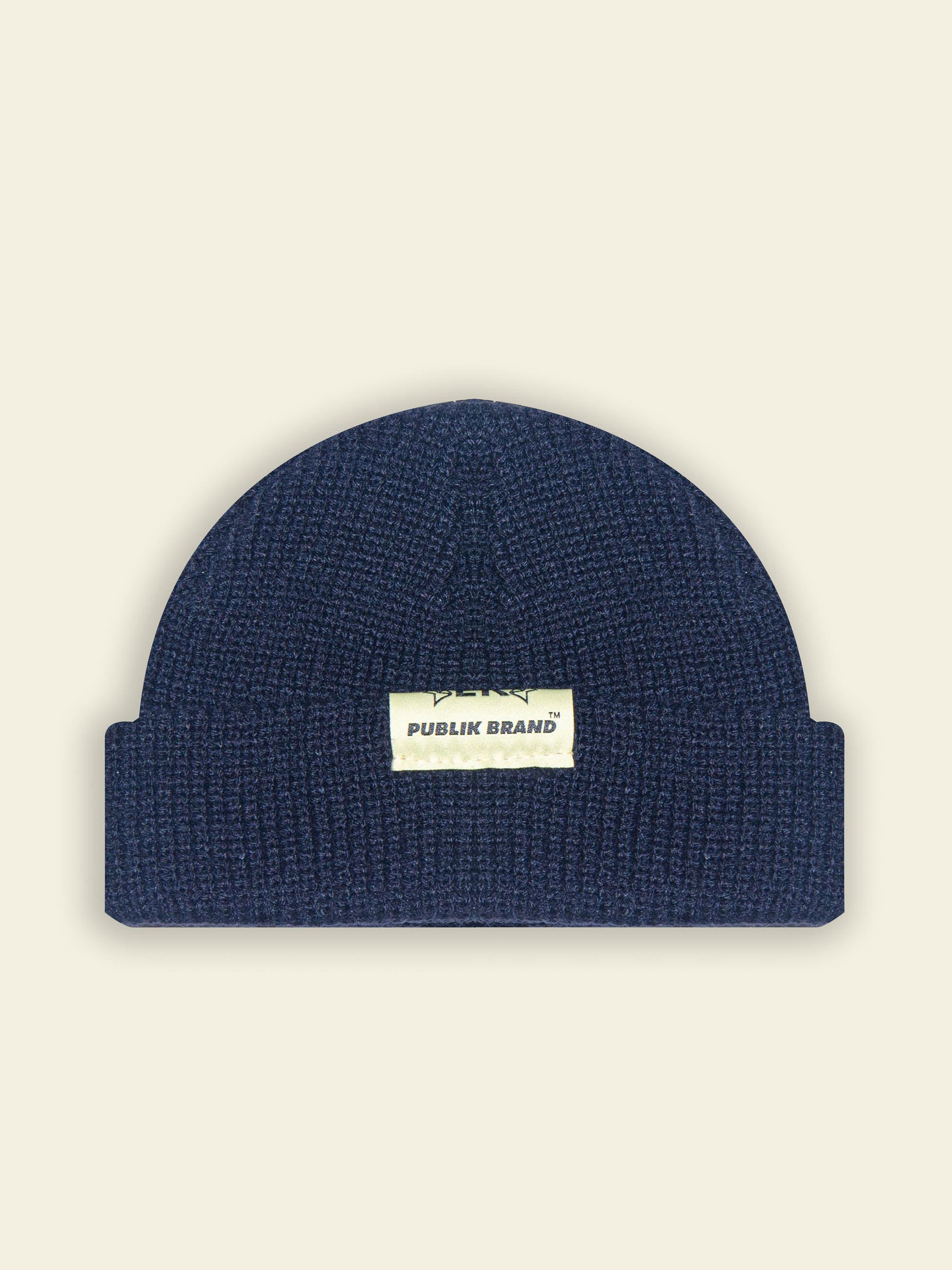 Publik Brand Fisherman Beanie College Navy, all made in USA, Back