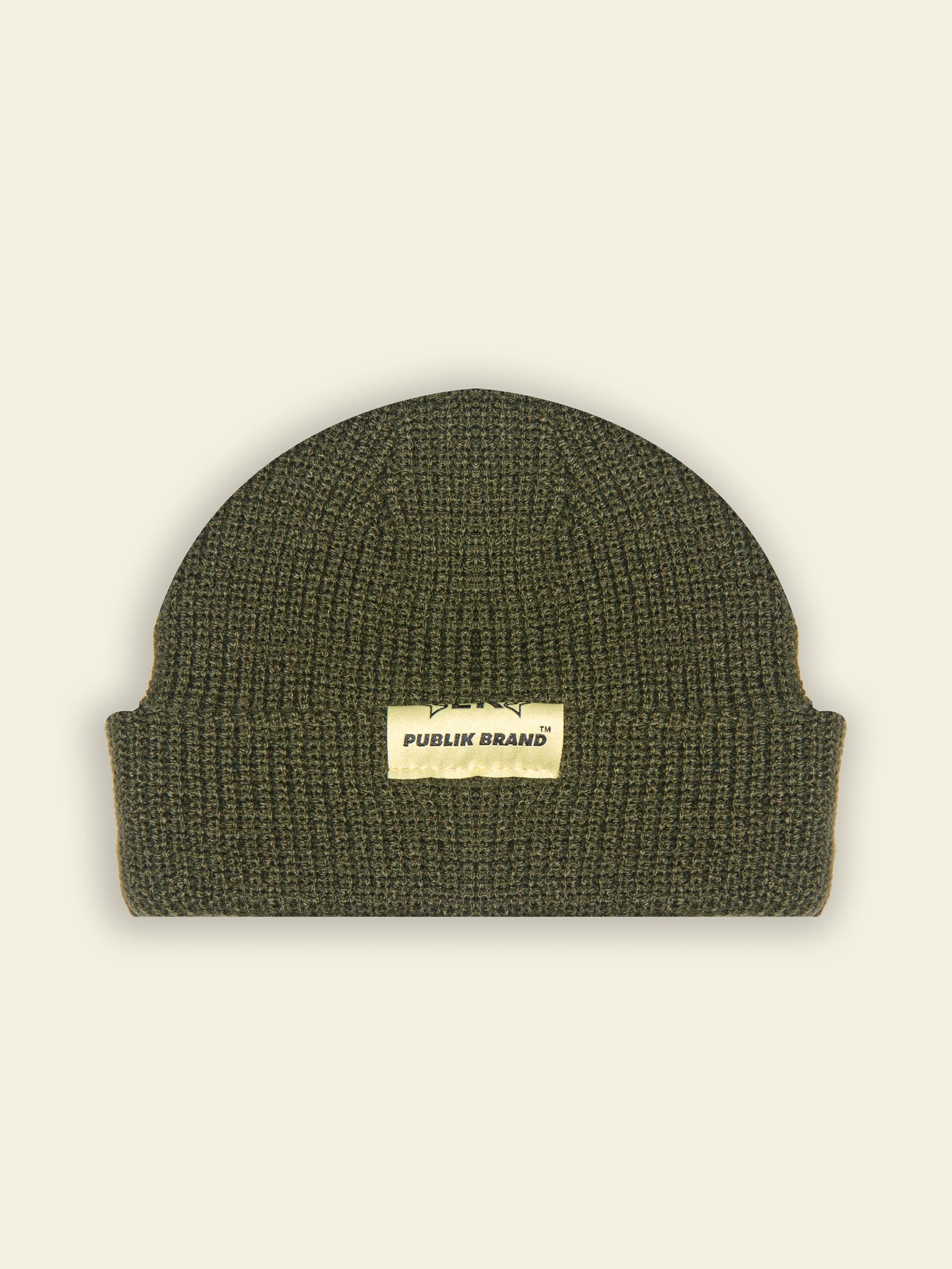 Publik Brand Fisherman Beanie Reseda Green, all made in USA, Back