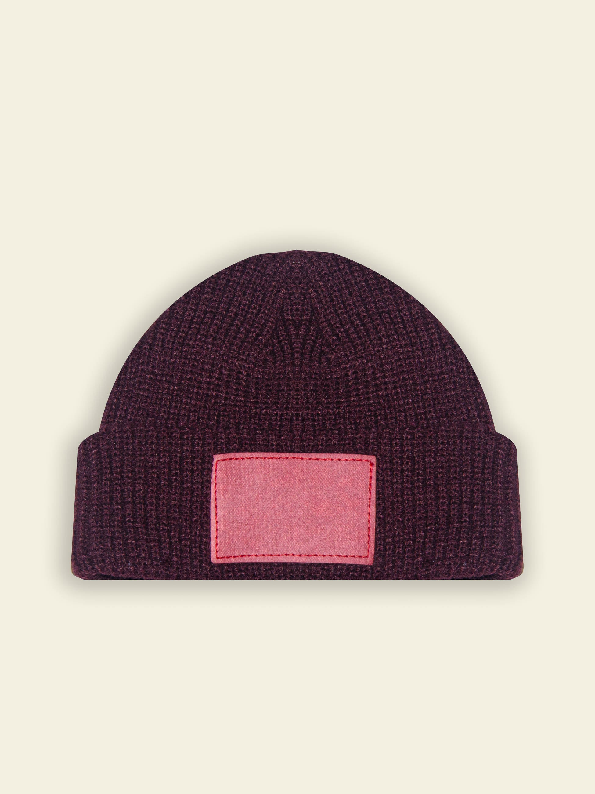 Publik Brand Fisherman Beanie Tea Rose Red, all made in USA, Front