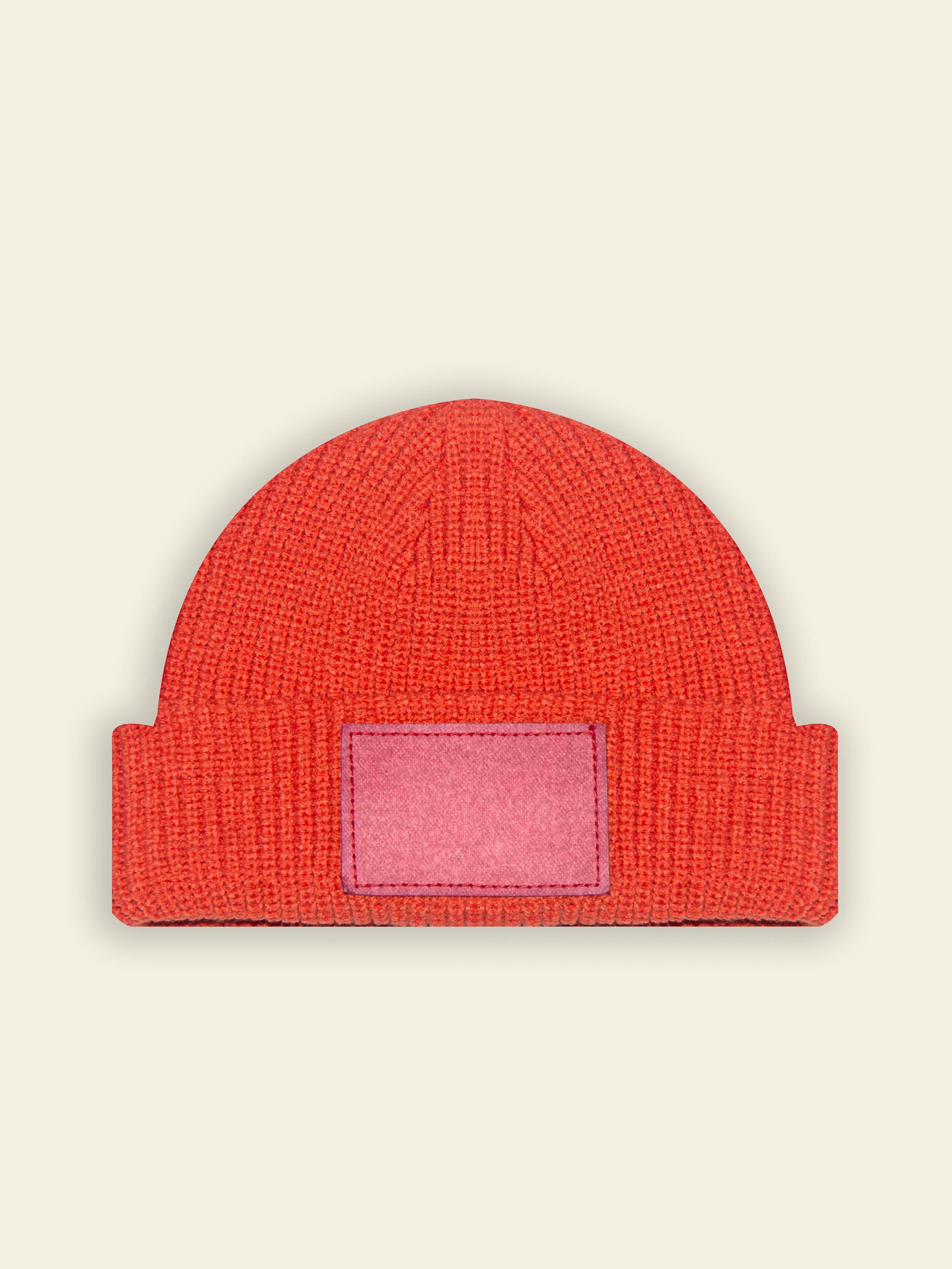 Publik Brand Fisherman Beanie Valencia Orange, all made in USA, Front