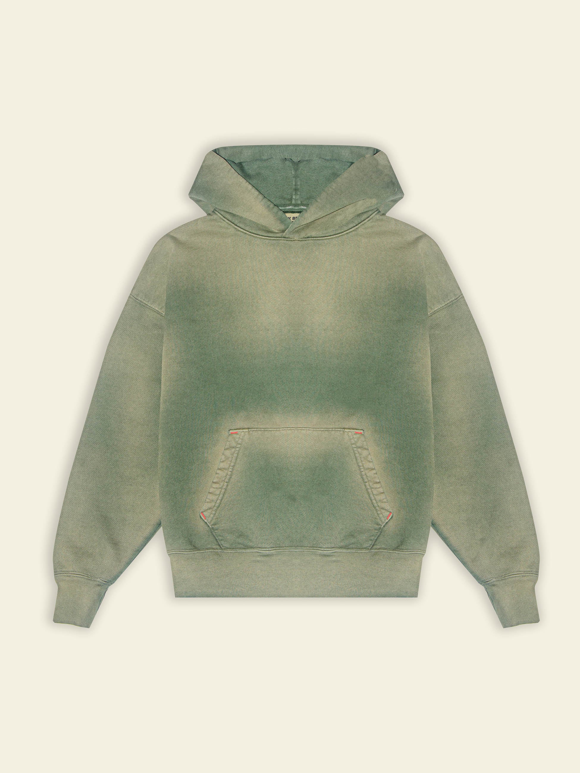 Publik Brand Double Layered Hoodie Reseda Green Heavyweight Fleece, all made in USA Front View