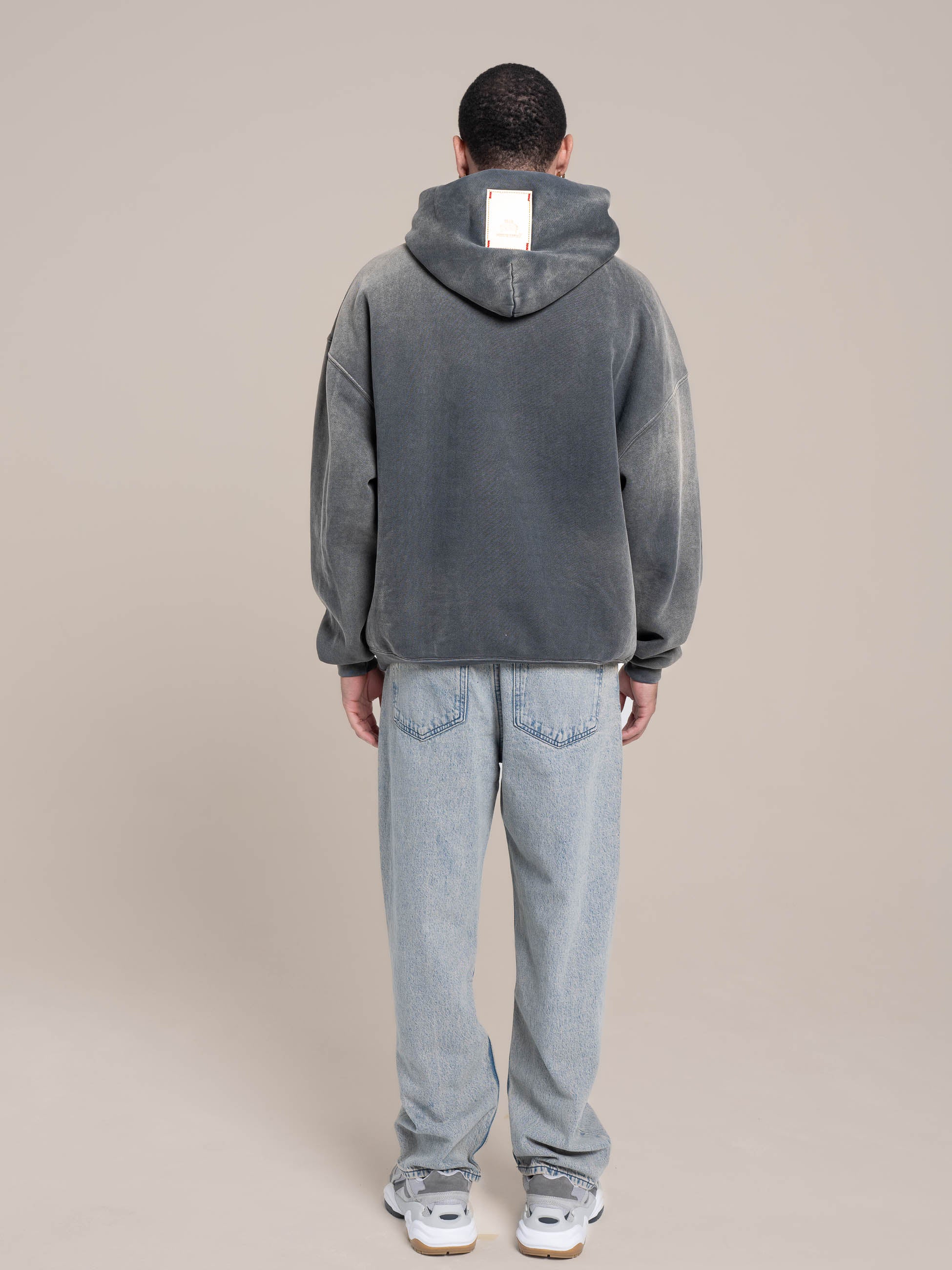 Publik Brand Single Layered Hoodie Anchor Gray Heavyweight Fleece, all made in USA