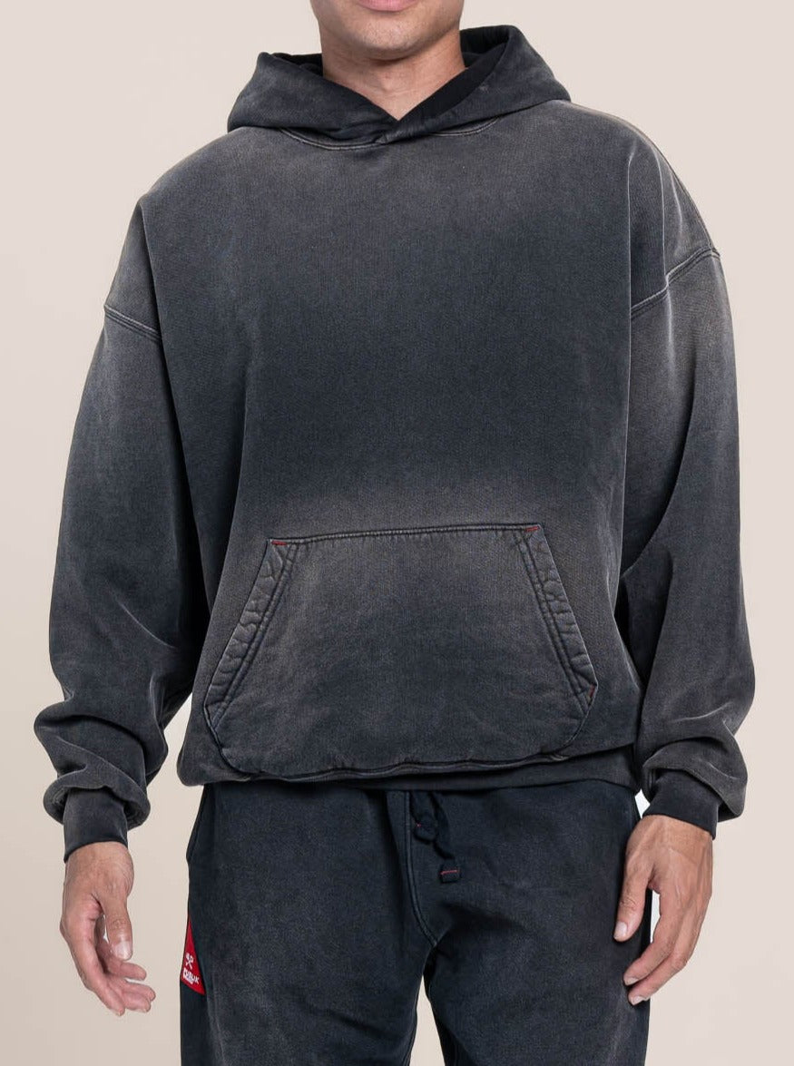 Publik Brand Single Layered Hoodie Yacht Club Black Heavyweight Fleece, all made in USA