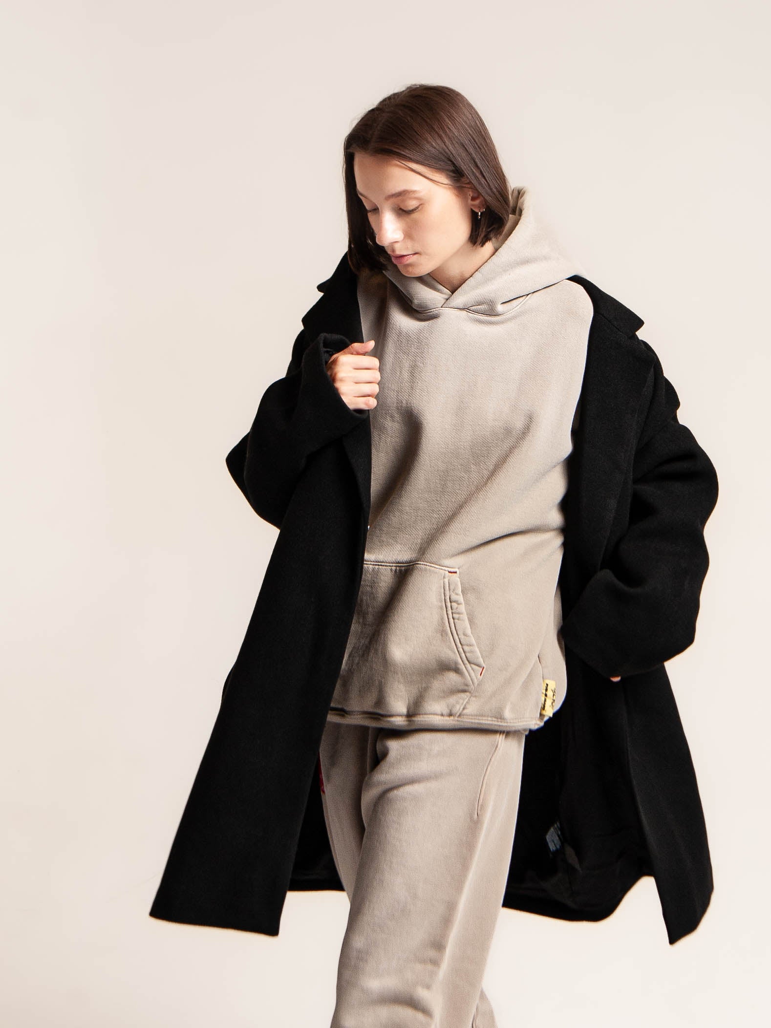 Wool Blend Single-Breasted Coat