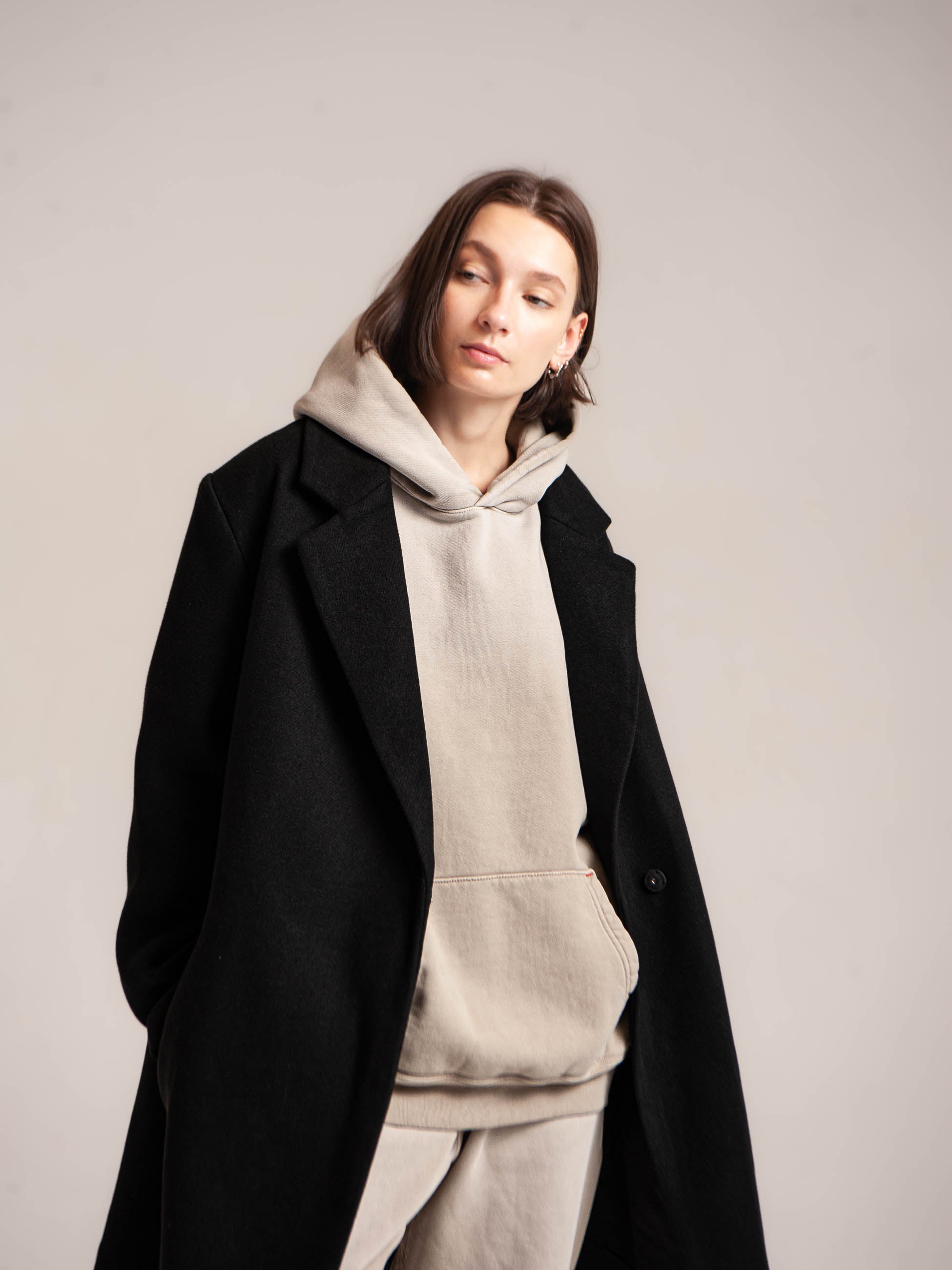 Wool Blend Single-Breasted Coat