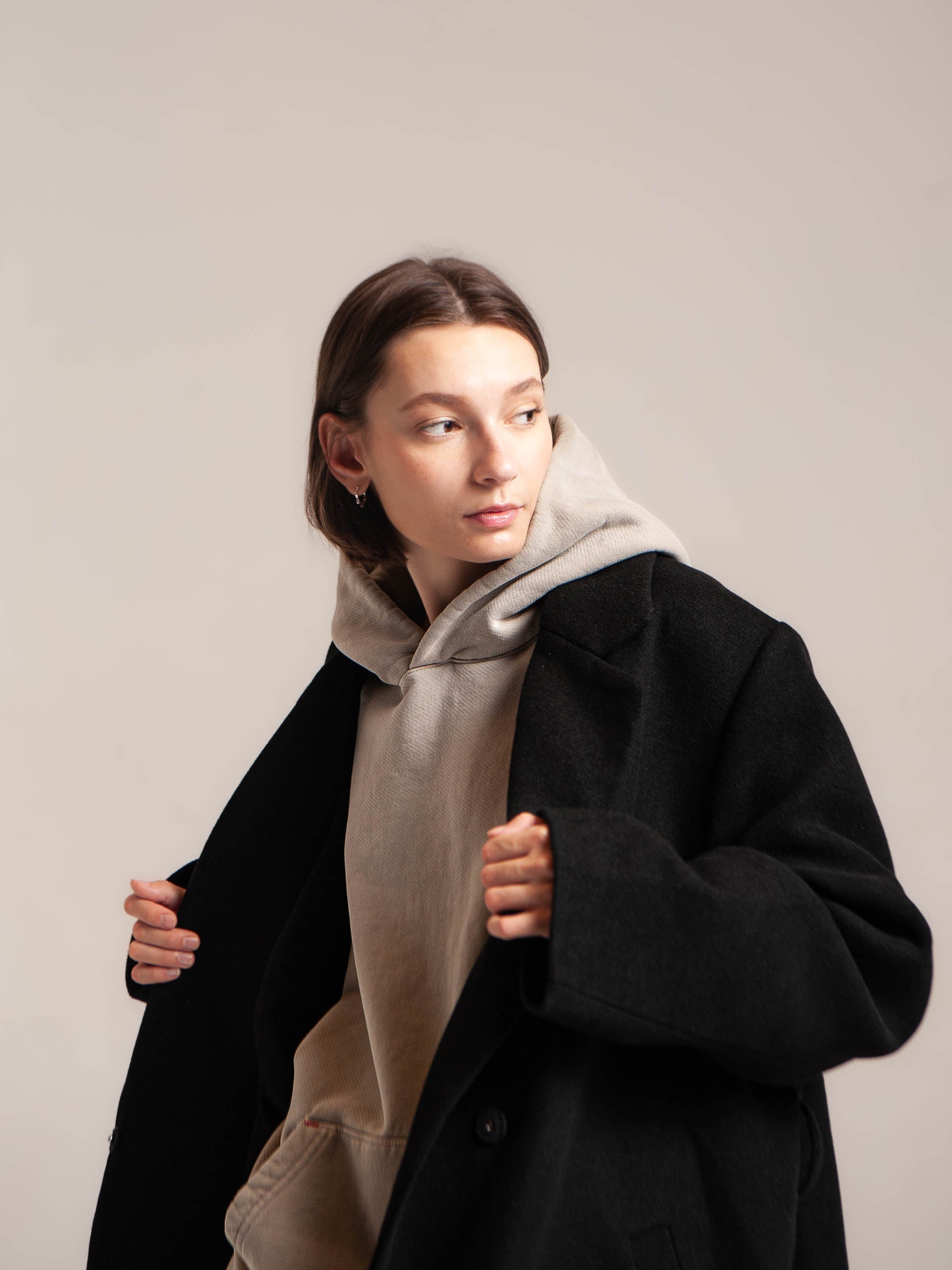 Wool Blend Single-Breasted Coat